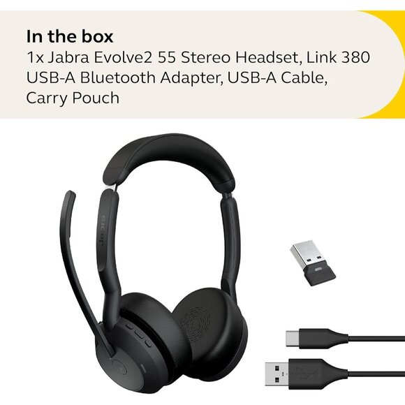 E-19 Jabra Evolve2 55, Stereo Wireless Headset, Air Comfort Technology, MS Teams - Picture 14 of 15